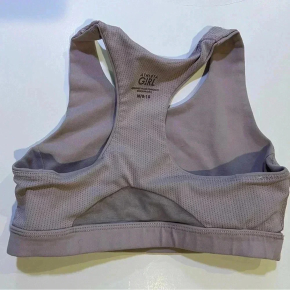 Athleta Girls sports bra purple mauve medium 8/10 speed racer athletic active - Picture 5 of 6